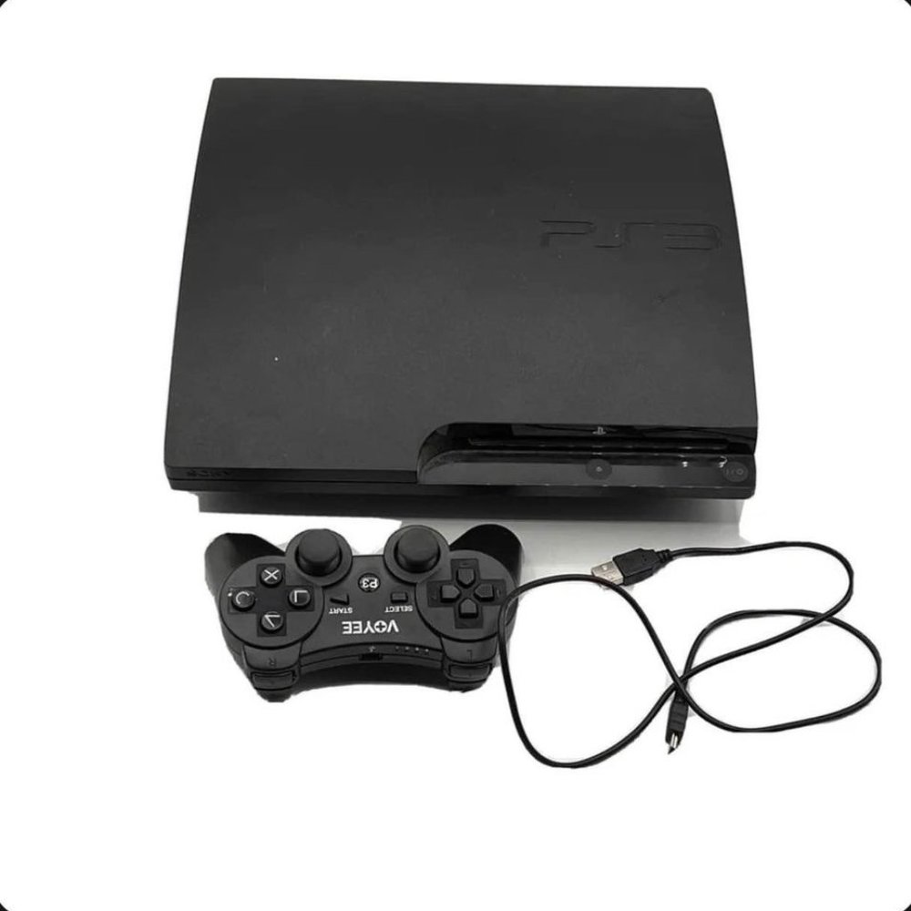 Sony PS3 PlayStation 3 Slim Edition 320GB Charcoal Black Console & Accesories.